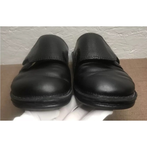 FINN COMFORT Amalfi Sz 7.5D/EU 38D Black Leather & Snake Print Mule Style Clogs - Picture 6 of 16